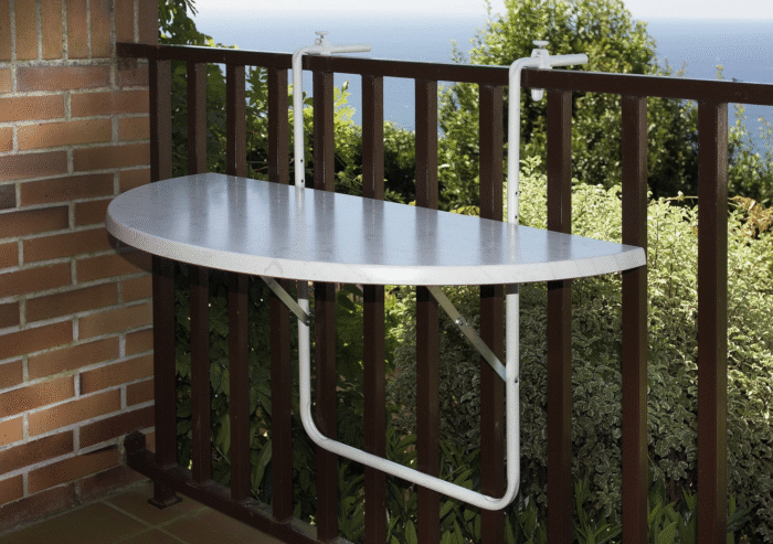 Balkonhängetisch mit Alcotop-Tischplatte 100x50x1,6cm max 30 kg