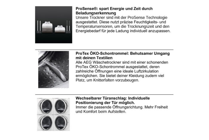 »AEG T 6 DB 60378 *B*«, Kondenstrockner, 7 kg – Bild 2